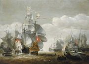 Hendrik van Minderhout, De slag bij Lowestoft, ca 1650 van Atelier Liesjes thumbnail