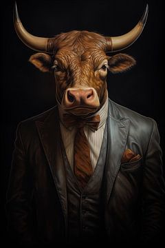 Bull in suit by KoeBoe