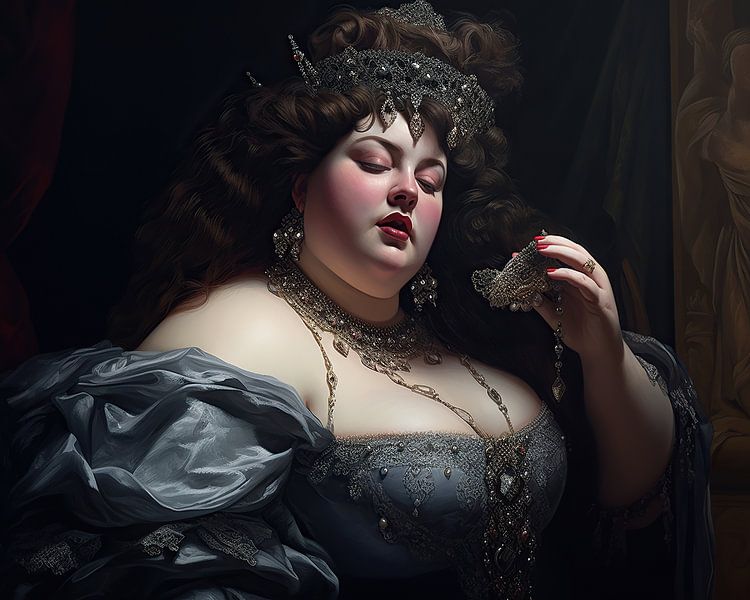 Baroque Portrait Silver by Eye catching paintings