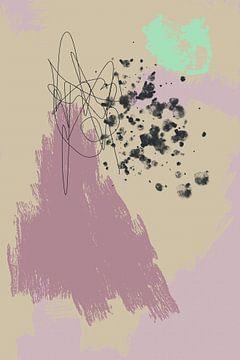 Moderne abstracte kunst. Vormen en lijnen in heldere kleuren nr. 4 van Dina Dankers
