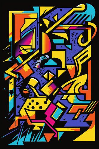 Abstract werk in gele kleuren