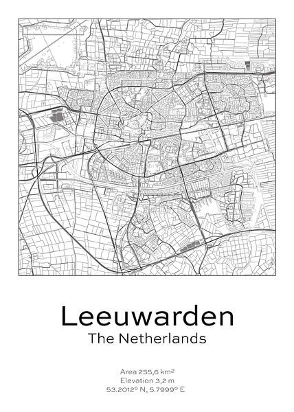 City map - Netherlands - Leeuwarden by Ramon van Bedaf