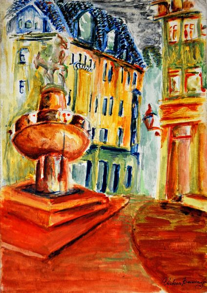Donkey Fountain Halle Saale by Victoria Berezovskaia