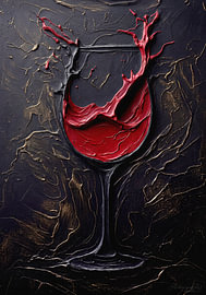 Rotwein – Glas im goldenen Rausch des Weins von AidasignArt