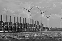 Oosterscheldekering zwart wit