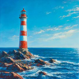 Phare sur la côte sur Poster Art Shop