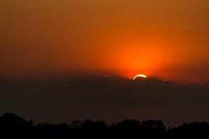 Coucher de soleil dans le Vreugderijkerwaard