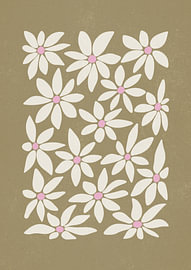 Retro Pink Daisies by Katarzyna Gąsiorowska