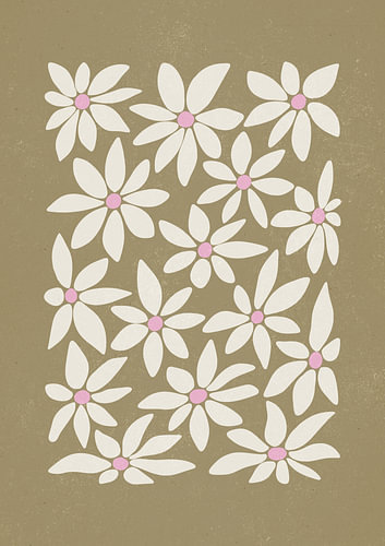 Retro roze madeliefjes