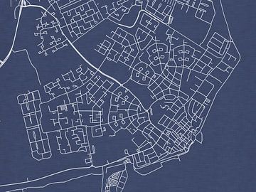 Kaart van Volendam in Royaal Blauw van Map Art Studio