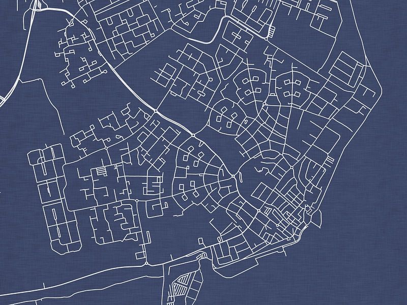 Kaart van Volendam in Royaal Blauw van De Kaartenwinkel