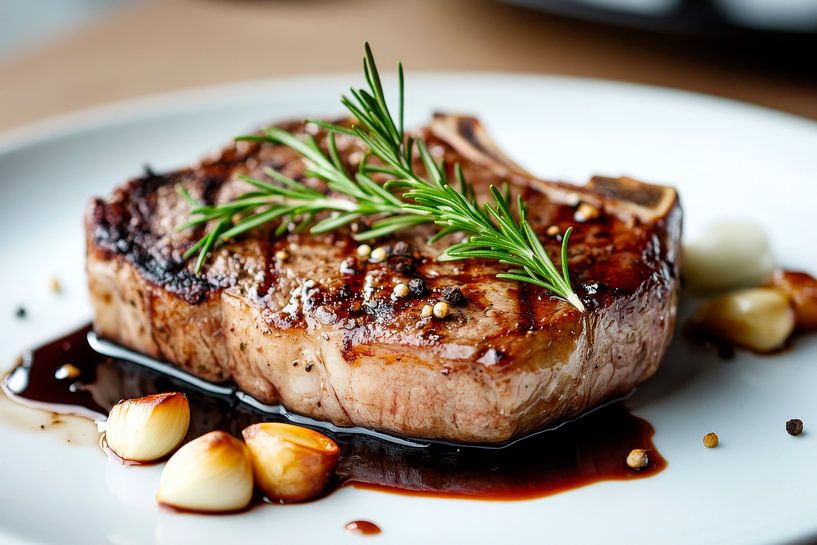 Steak auf Teller von Poster Art Shop