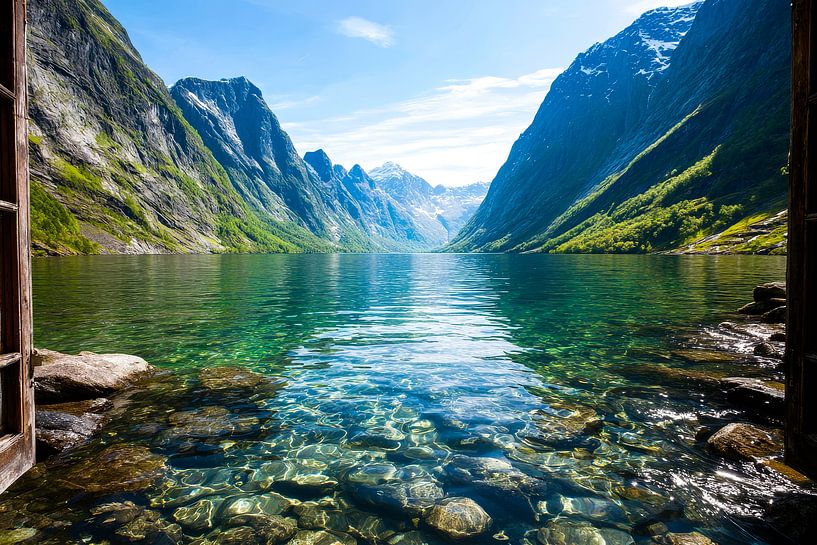 beautiful view of mountain lake by Egon Zitter