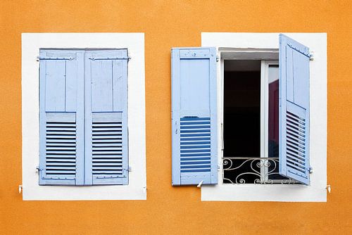 Colourful window in France Ardèche
