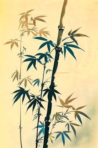 Bamboo stems in sepia colour