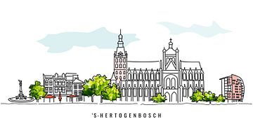 Skyline von 's-Hertogenbosch von Anjo Vrieling