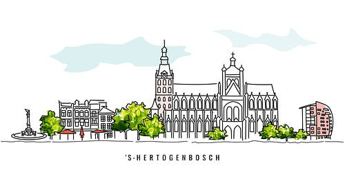 Skyline 's-Hertogenbosch van Anjo Vrieling