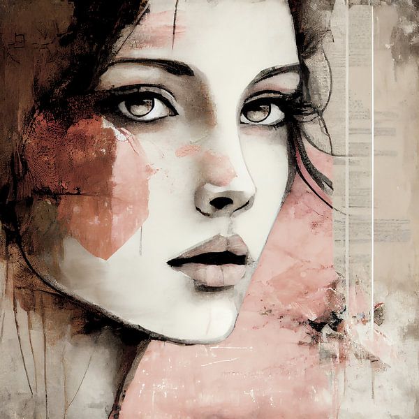 Woman in beige and salmon by Bianca ter Riet