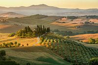 Toscane platteland in Italië met prachtig landhuis / boerderij
