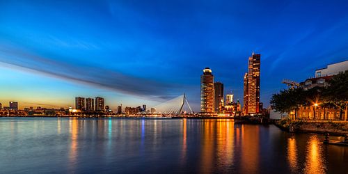 Blue hour on Rotterdam skyline