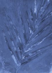 Abstraktes Palmenblatt in Indigoblau