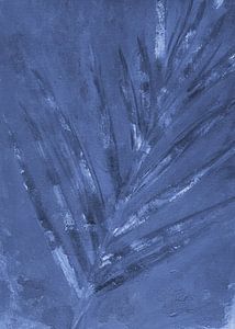 Abstraktes Palmenblatt in Indigoblau