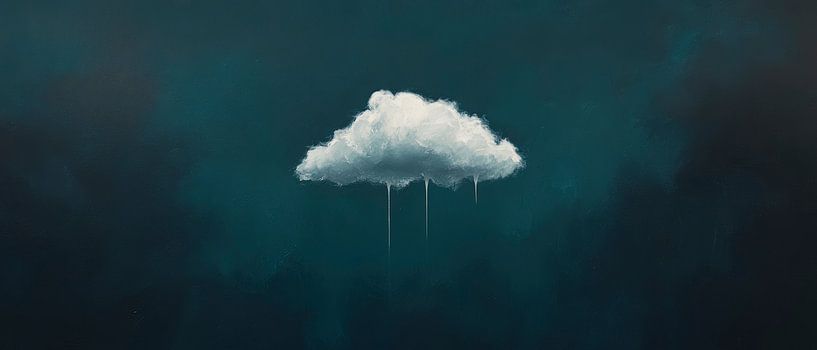 Einsame Wolke über dunklem Himmel von Poster Art Shop