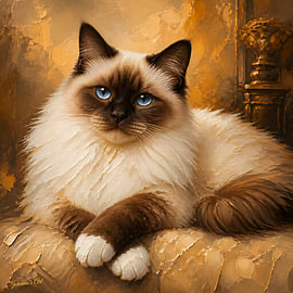 Katzenkunst-Sammlung – Birma-Katze von Johannas Art Creations