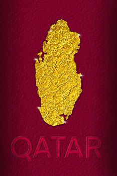 Relief Doré – Qatar en Rouge Carmin
