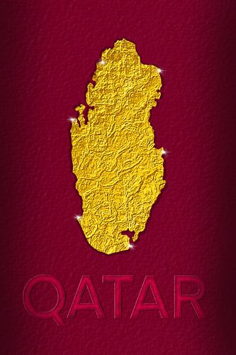 Relief Doré – Qatar en Rouge Carmin