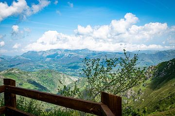 Panoramisch uitzicht op groen landschap en heuvels onder een bewolkte zomerhemel van ChrisWillemsen