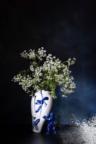 Verleden ontmoet heden. Moderne Delfts, blauw nieuwe meester  creatie.