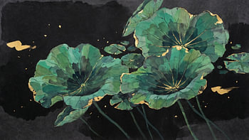 Lotus émeraude doré