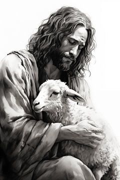 Jesus mit Lamm von Uncoloredx12