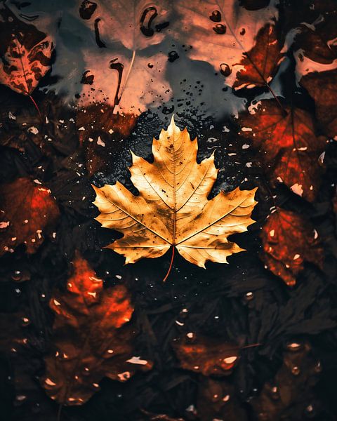 Herfstsfeer van fernlichtsicht