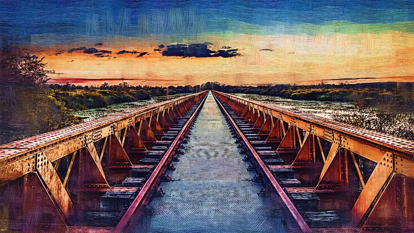 Die schöne Brug van Moerputten als Federzeichnung, Ölmalerei, Gouache, Impasto und andere Varianten. von Maurice Meerten