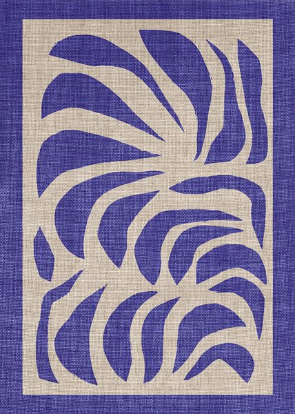 TW Living - BLUE Linen - IBIZA FLOWER ONE von TW living