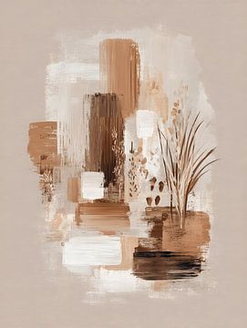 Earthy abstract in beige and brown by Gypsy Galleria
