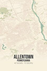 Vintage map of Allentown (Pennsylvania), USA. by Prints of Place