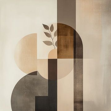 Moderne vormen en lijnen, bohemian stijl van Japandi Art Studio