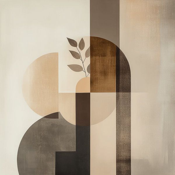 Moderne vormen en lijnen, bohemian stijl van Japandi Art Studio