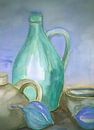 earthenware jugs blue green - Stillebeb by Claudia Gründler thumbnail