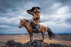 Chasseur d'aigles en Mongolie