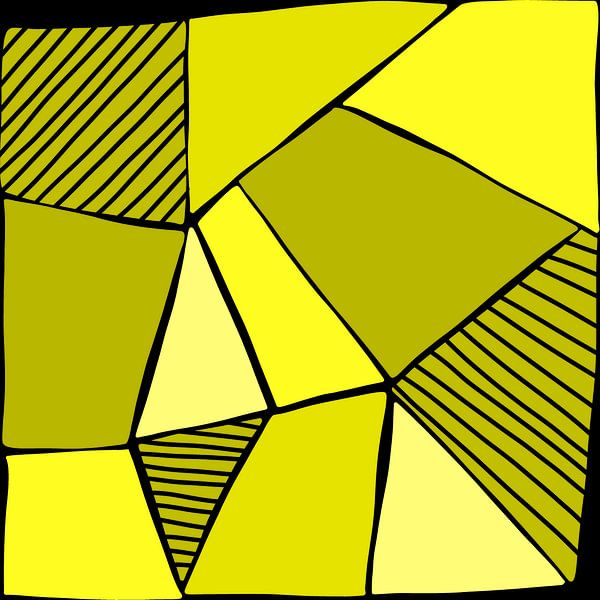 Fenêtre antique jaune abstraite par Conte Monfrey