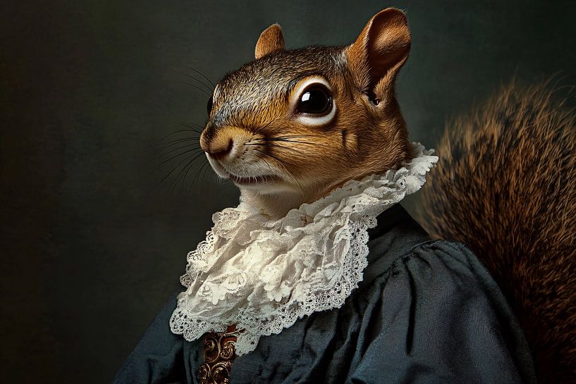 Klassisches Eichhörnchen-Porträt in Kleidung von Imperial Art House