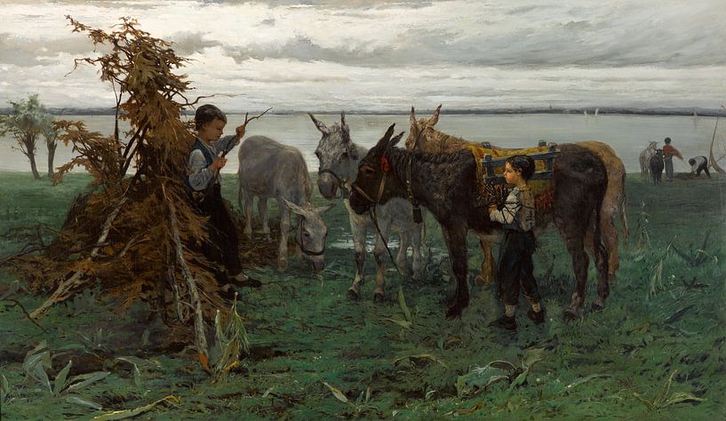 Jungen, die Esel hüten, Willem Maris. von Meisterhafte Meister