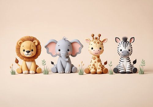 Schattige safari dierenvrienden