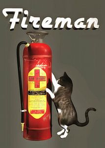 Katzen: Feuerwehrmann