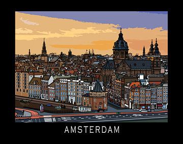 Amsterdam mit den Schreierstoren im Vordergrund von Alvadela Design & Photography