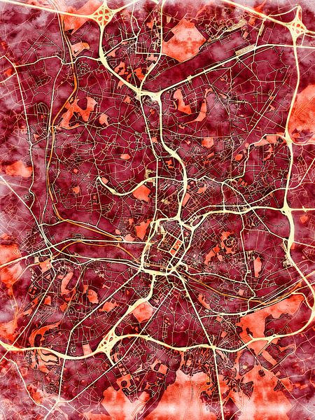 Kaart van Charleroi in de stijl 'Amber Autumn' van Maporia